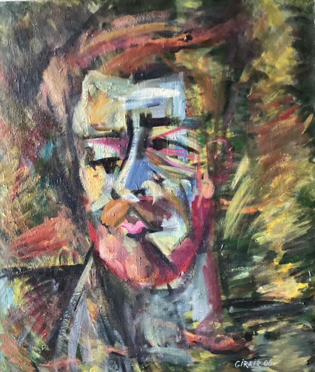 Expressionist self-portrait by Girair Poladian